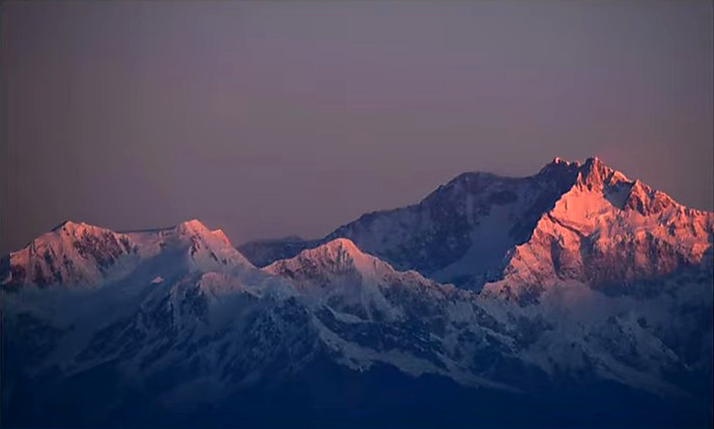 Mountain at alpenglow